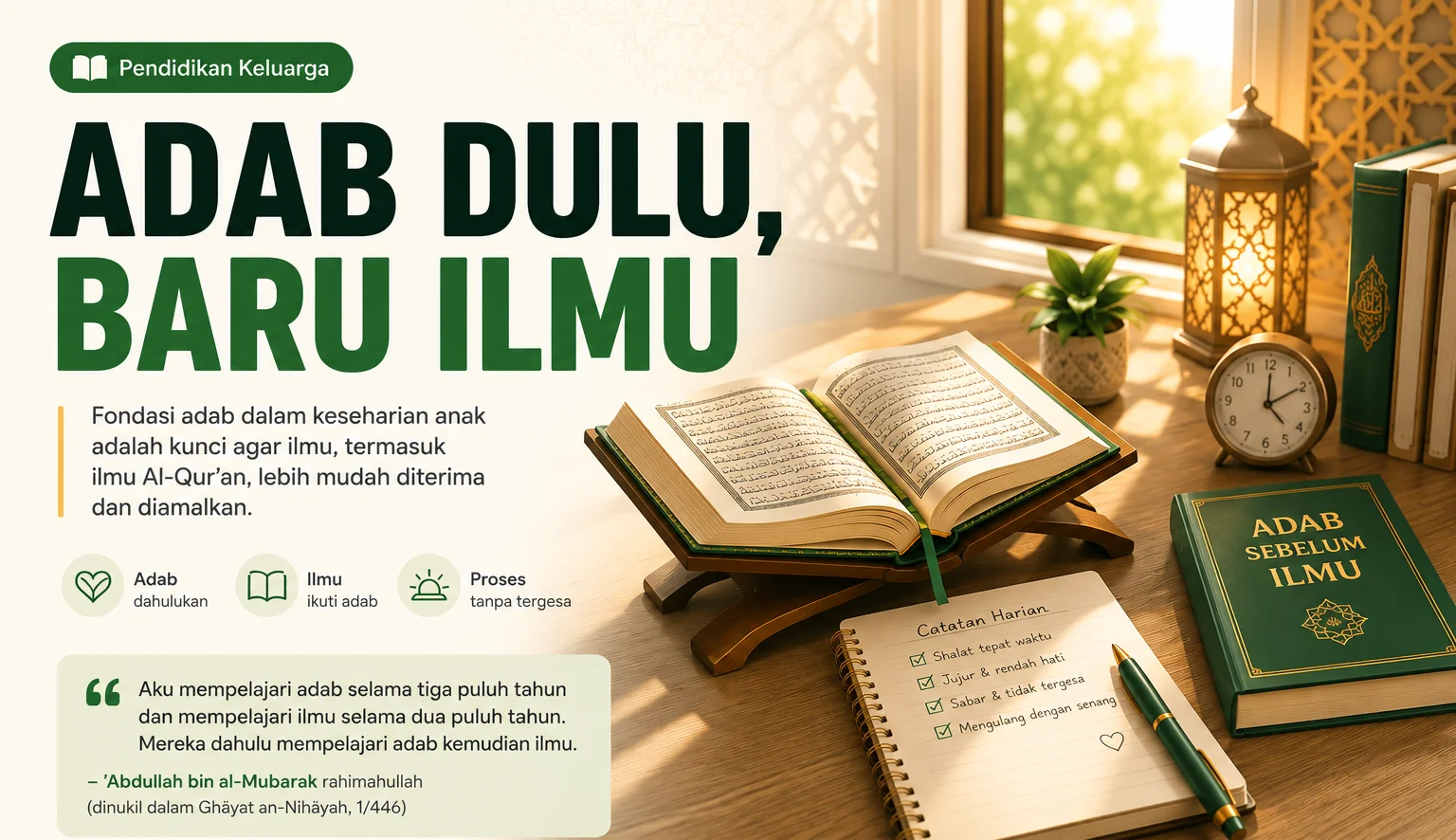 Ilustrasi Adab Dulu, Baru Ilmu
